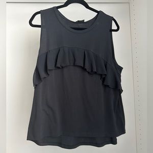 WHO WHAT WEAR for Target black sleeveless ruffle tank top size XL BNWT